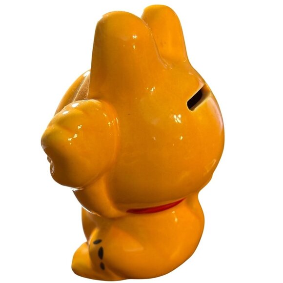 Garfield Lucky Cat Ceramic Coin Bank Nostalgic Collection Holiday Gift W/Stopper - Picture 4 of 8
